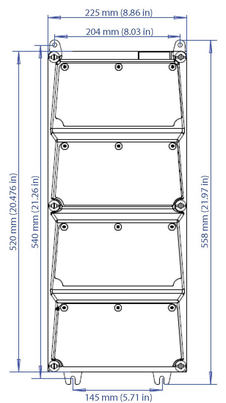 Four Modules, 520 x 225 mm (H x W)