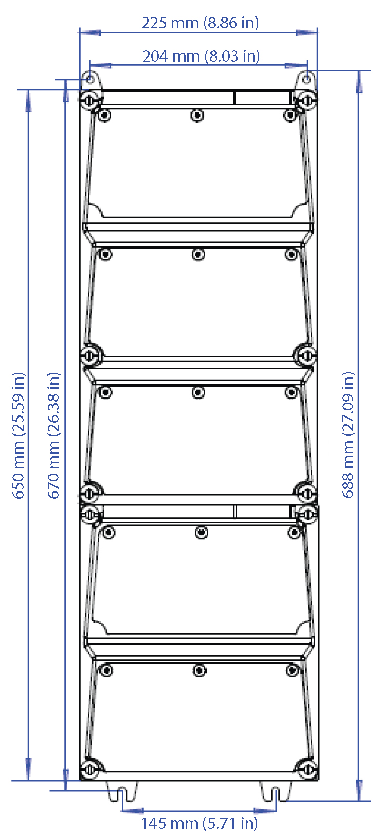 Custom Five Modules, 620 x 225 mm (H x W)