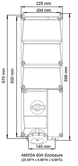 Custom 60A Five Modules, 620 x 225 mm (H x W)